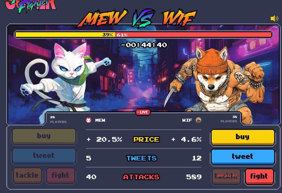 Pepe vs Doge? Mew vs Wifhat?
Only one will survive the Meme Arena.
Play for glory, rewards, and your favorite coin!