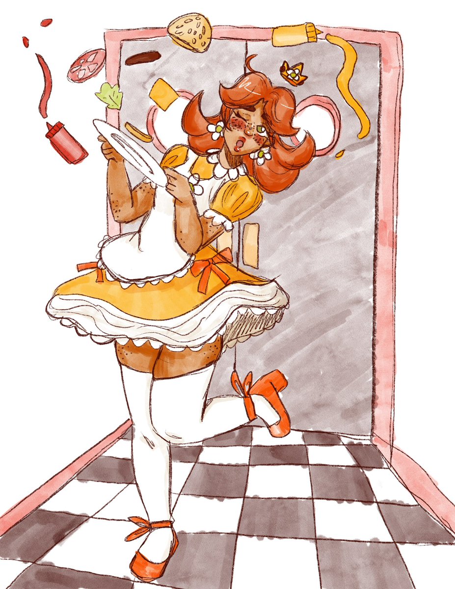 b0nslytv's tweet photo. princess daisy's first shift at yoshi's diner 😵‍💫
#princessdaisy https://t.co/89urnds5ut
