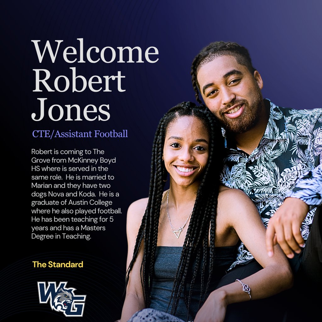 Walnut Grove High School (@walnutgrovehs) on Twitter photo We would also like to welcome Coach Robert Jones to The Grove! #TheStandard <a href="/ProsperISD/">Prosper ISD</a> <a href="/TothDustin/">Dustin Toth</a> We would also like to welcome Coach Robert Jones to The Grove! #TheStandard <a href="/ProsperISD/">Prosper ISD</a> <a href="/TothDustin/">Dustin Toth</a>