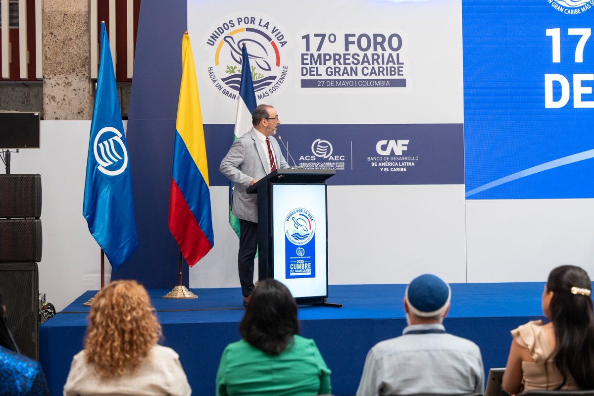 CAF (@agendacaf) on Twitter photo 🇨🇴 Durante la instalación del 17º Foro Empresarial de la <a href="/ACS_AEC/">Association of Caribbean States</a> en Cartagena, en el marco de la #CumbreGranCaribe2025, nuestro presidente ejecutivo, <a href="/sergiodigra/">Sergio DiazGranados</a>, reafirmó el compromiso de CAF con el Caribe y destacó la creciente integración regional que impulsa nuestra acción: 🇨🇴 Durante la instalación del 17º Foro Empresarial de la <a href="/ACS_AEC/">Association of Caribbean States</a> en Cartagena, en el marco de la #CumbreGranCaribe2025, nuestro presidente ejecutivo, <a href="/sergiodigra/">Sergio DiazGranados</a>, reafirmó el compromiso de CAF con el Caribe y destacó la creciente integración regional que impulsa nuestra acción: