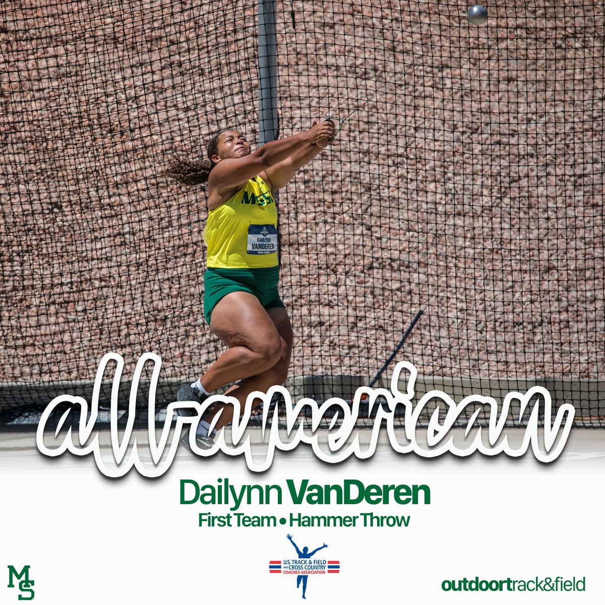 2025 NCAA DII USTFCCCA All-American 🇺🇸🦁

First Team ✨
Dailynn VanDeren | Women's Shot Put &amp; Women's Hammer Throw
