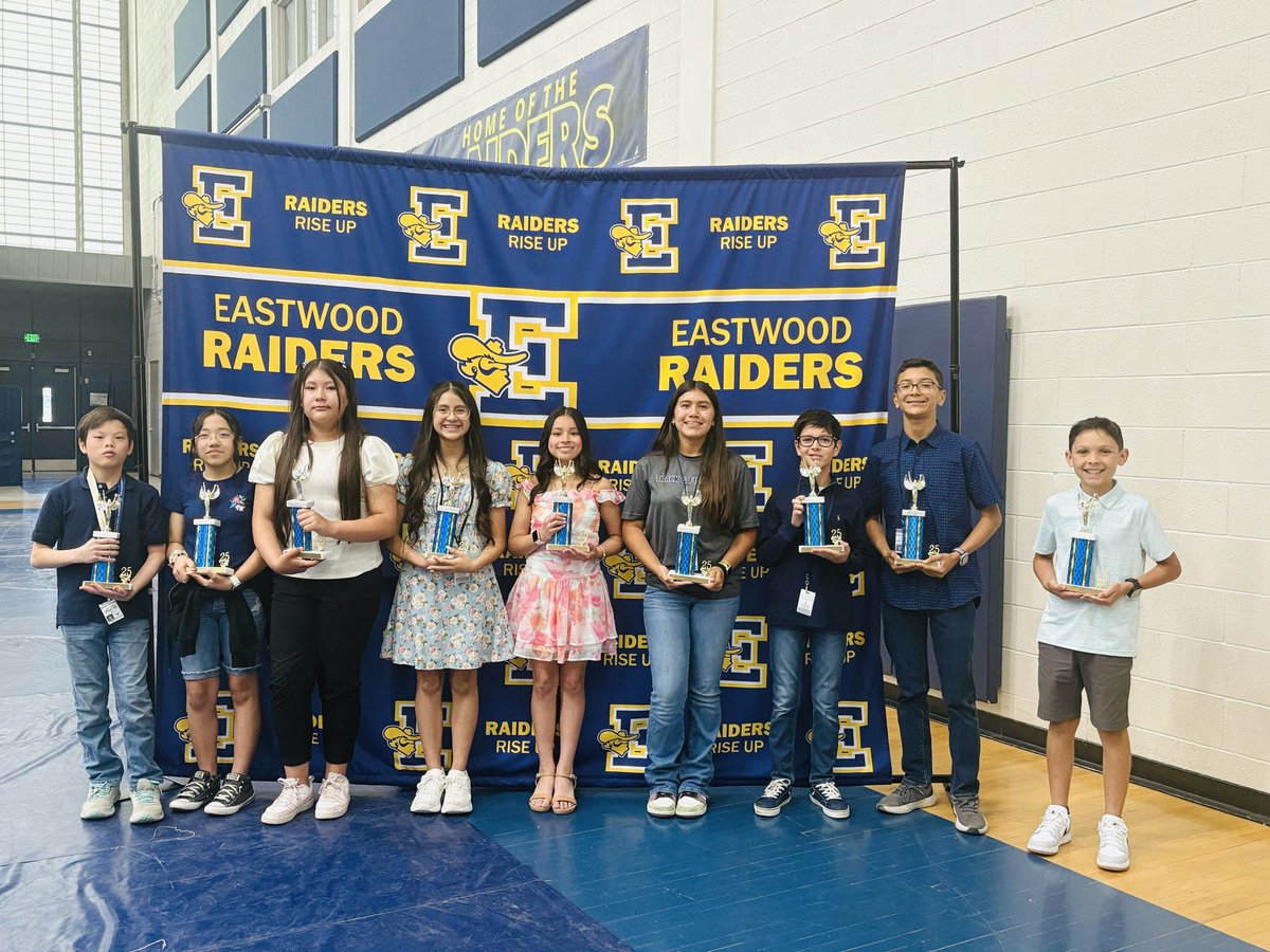 6th grade top 10 students. Congratulations, Raiders! #RaidersMakingGains #BringThemToEastwood