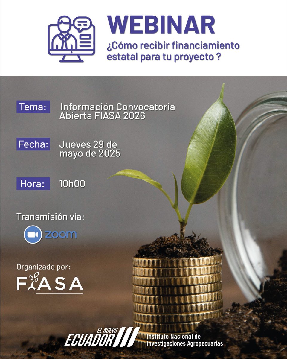 ¿Cómo lograr que su proyecto agrícola impacte y reciba financiamiento en la #ConvocatoriaFIASA2026?

Únase este jueves a nuestro segundo webinar y contestaremos todas las interrogantes. 🧑‍💻

🔗 us02web.zoom.us/j/85754969149?…

ID de reunión: 857 5496 9149
Código de acceso: 721049

#FIASA