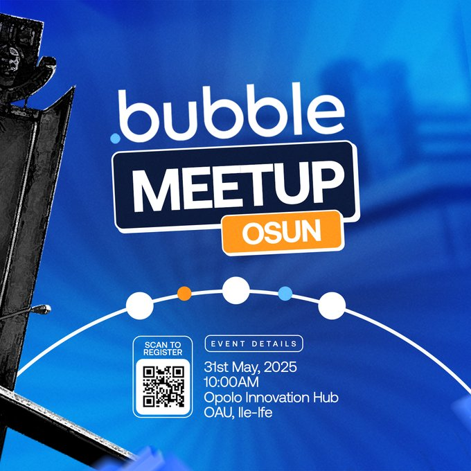 Superrrrrrrr excited for this again! 
If you fancy chatting about <a href="/bubble/">Bubble</a> for hoursss, and are in OAU/Osun state, join us this Saturday (31st May). 

RSVP here; lu.ma/4mp79ptw