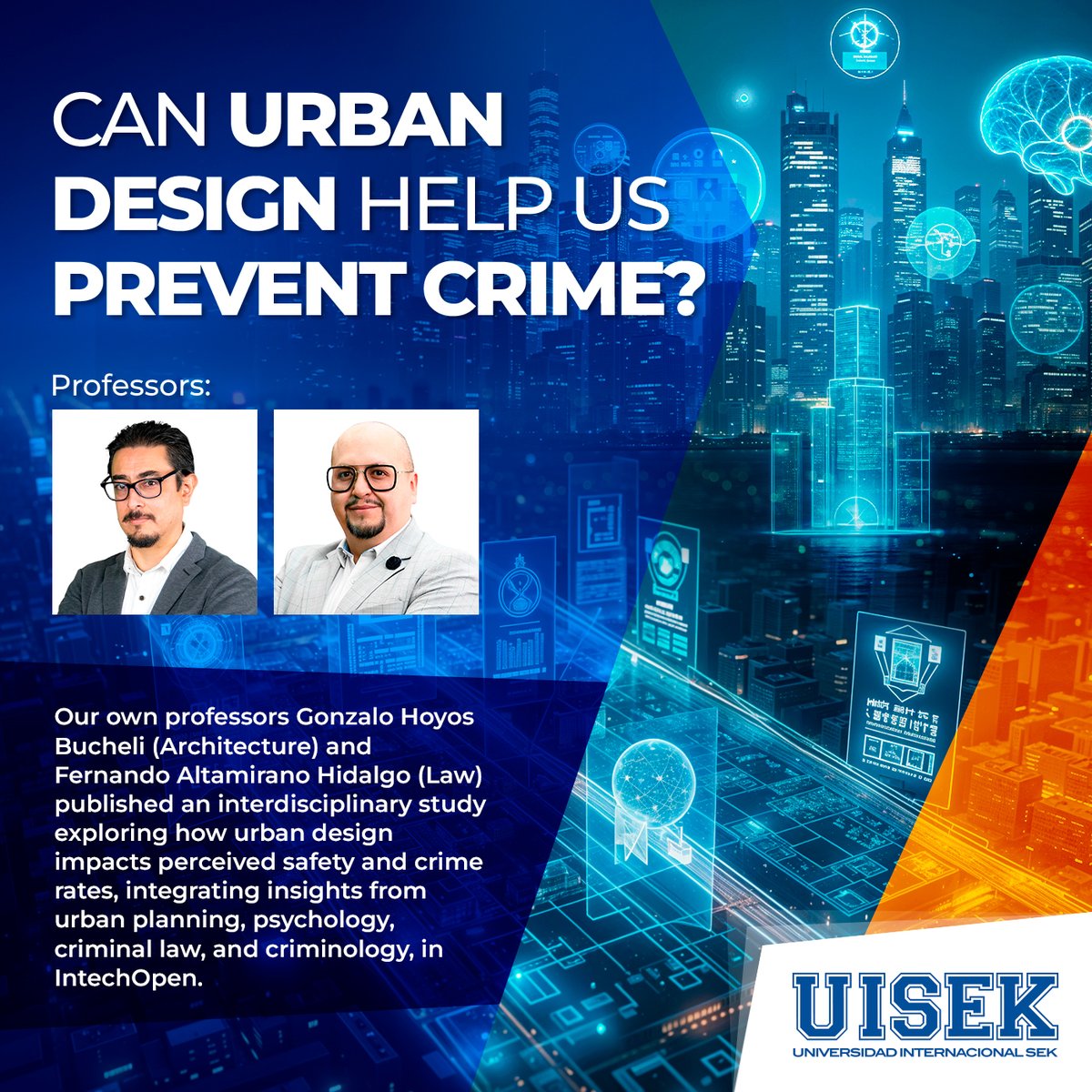 #InvestigaciónUISEK | This new interdisciplinary study by our professors shows how strategic design can significantly reduce fear and opportunities for crime.

➡️Discover how smart urban planning leads to safer everyday life for everyone. Read here: intechopen.com/online-first/1…