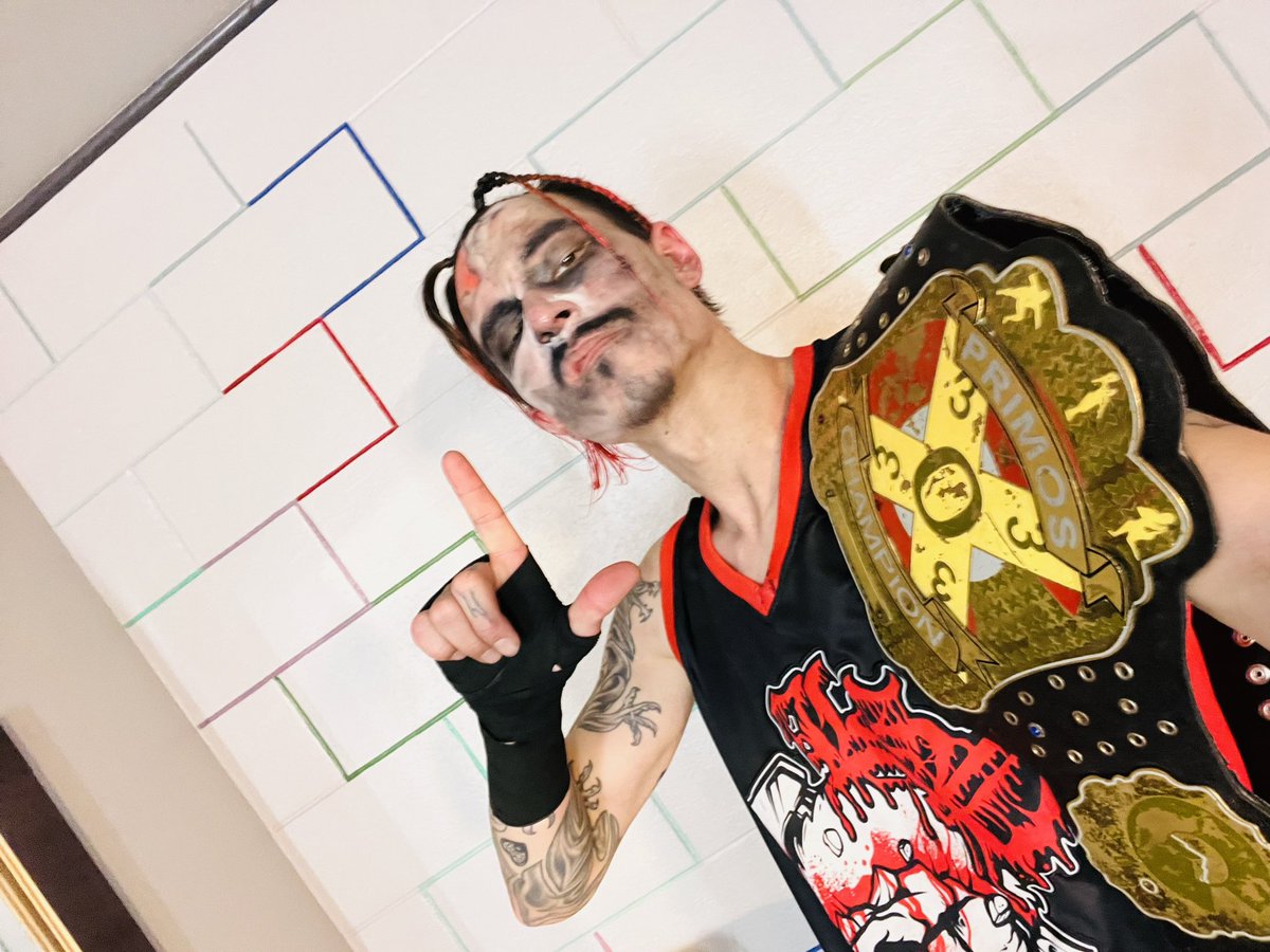 XJKhaos's tweet photo. Put your fuckin 👆⬆️ The new Primos 303 Champion is here #deathmatchjuggalo #juggalo #wrestling #teamsnuff https://t.co/WUKl0s8hMG