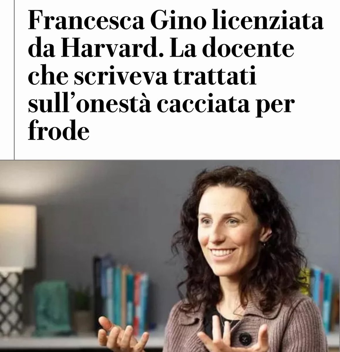 Come era la cosa dei cervelli italiani in fuga, <a href="/fattoquotidiano/">Il Fatto Quotidiano</a>, questo di #FrancescaGino in quale caso può essere annoverata?

repubblica.it/esteri/2025/05…