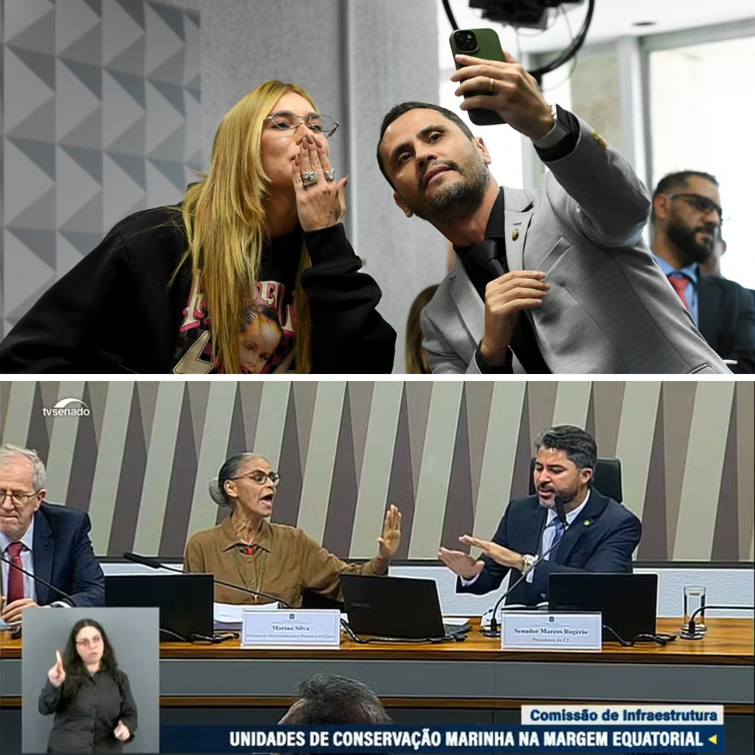 opedrogama43's tweet photo. Num dia, senador tirando selfie com divulgadora de Tigrinho.  No outro, senador mandando uma Ministra de Estado (que foi Deputada Federal e Senadora da República) "se colocar no seu lugar". 

Marina Silva é uma mulher de história admirável na política nacional e merece RESPEITO! https://t.co/m3PuTaHWw1
