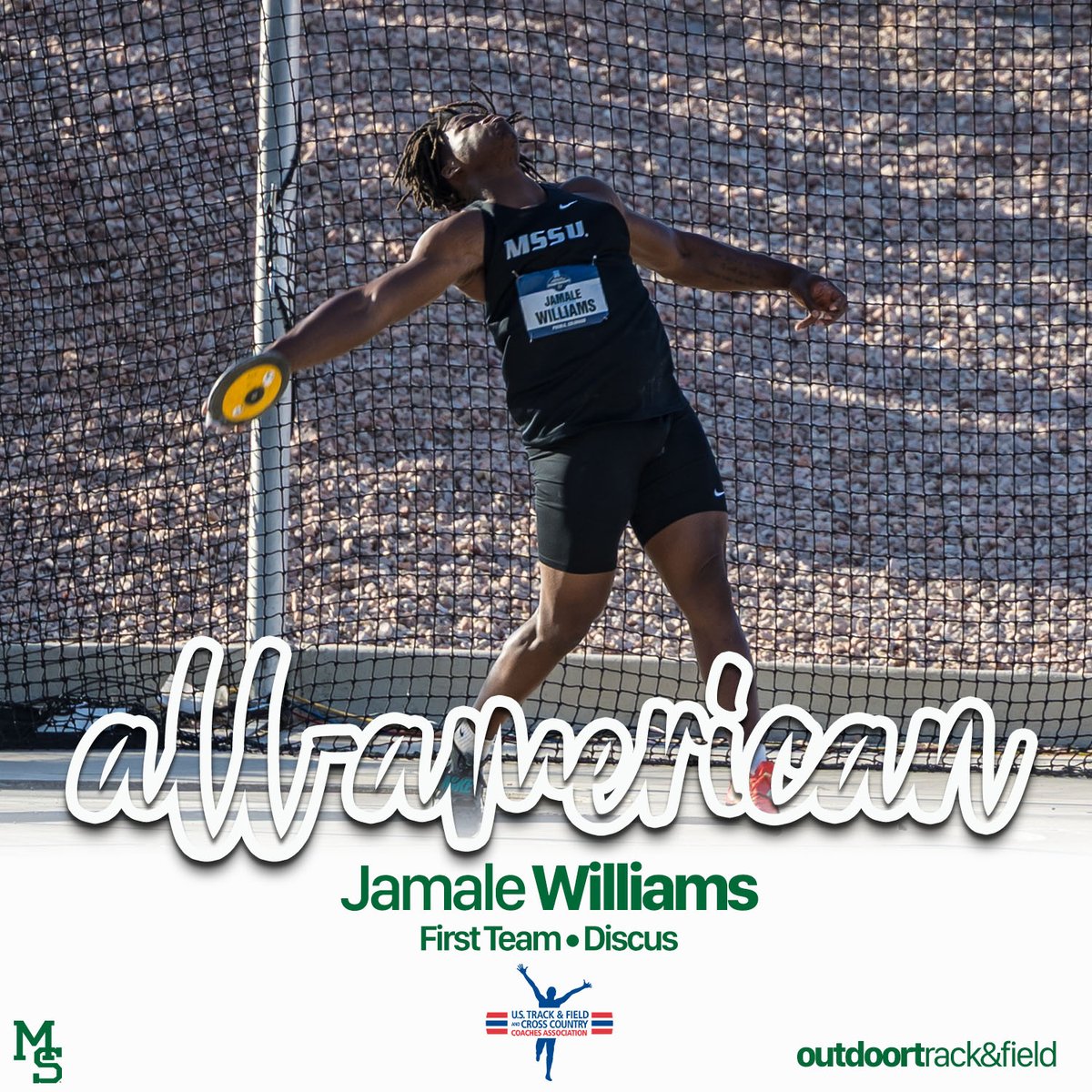 2025 NCAA DII USTFCCCA All-American 🇺🇸🦁

First Team ✨
Jamale Williams | Men's Discus