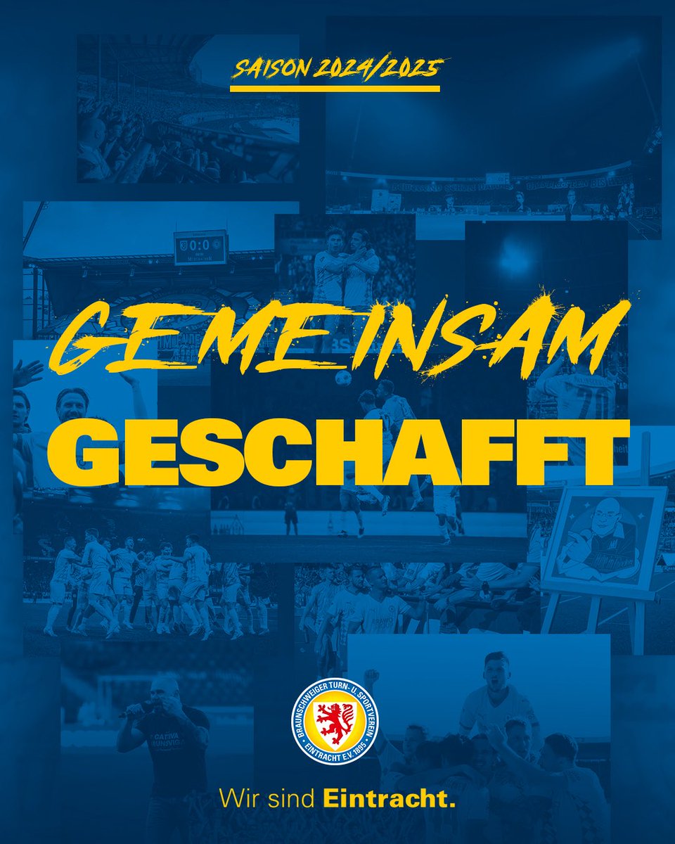 Eintracht Braunschweig. Fluch und Segen. Wir bleiben drin. Wir sind unfassbar stolz und dankbar für EURE Unterstützung. Gemeinsam haben wir es geschafft! 💙💛
