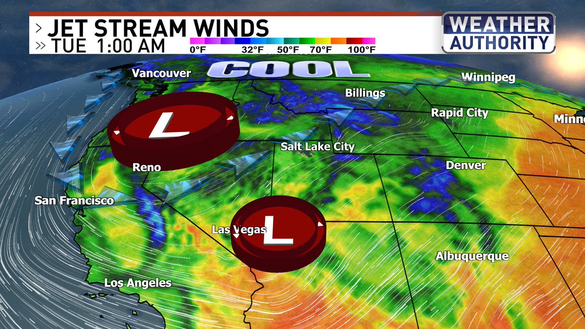 Near record highs Friday and Saturday. This will be short lived as a late season cold front brings a sharp drop in temperatures next week along with a slight chance for showers/t-storms. <a href="/News3LV/">KSNV News 3 Las Vegas</a> <a href="/NWSVegas/">NWS Las Vegas</a> #WeatherAuthority #Vegas #Vegasweather #nvwx