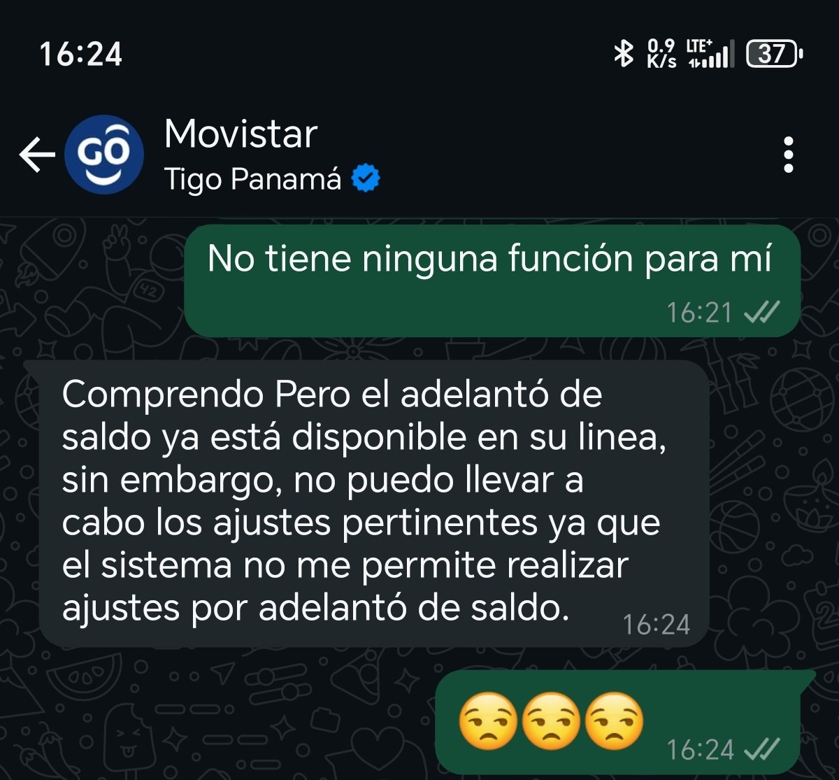 Oscar_Jimenez86's tweet photo. @TigoPanama Es increíble su respuesta por WA. Es su sistema y no pueden hacer ni uno ni lo otro? Es en serio @TigoPanama  realmente es así @AsepPanama ellos, dueños de sus sistemas, no pueden hacer nada. Qué es Skynet acaso??? https://t.co/FUaZJPUnsc