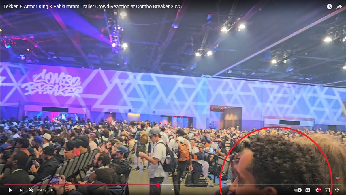 I hit up Justin to see if he was hype about AK. He proceeds to tell me he saw a youtube video of the announcement from Combo Breaker that had me in it. I ask him to send it to me. This dude recognized me from the corner of my head that was in frame for like 2 seconds😭