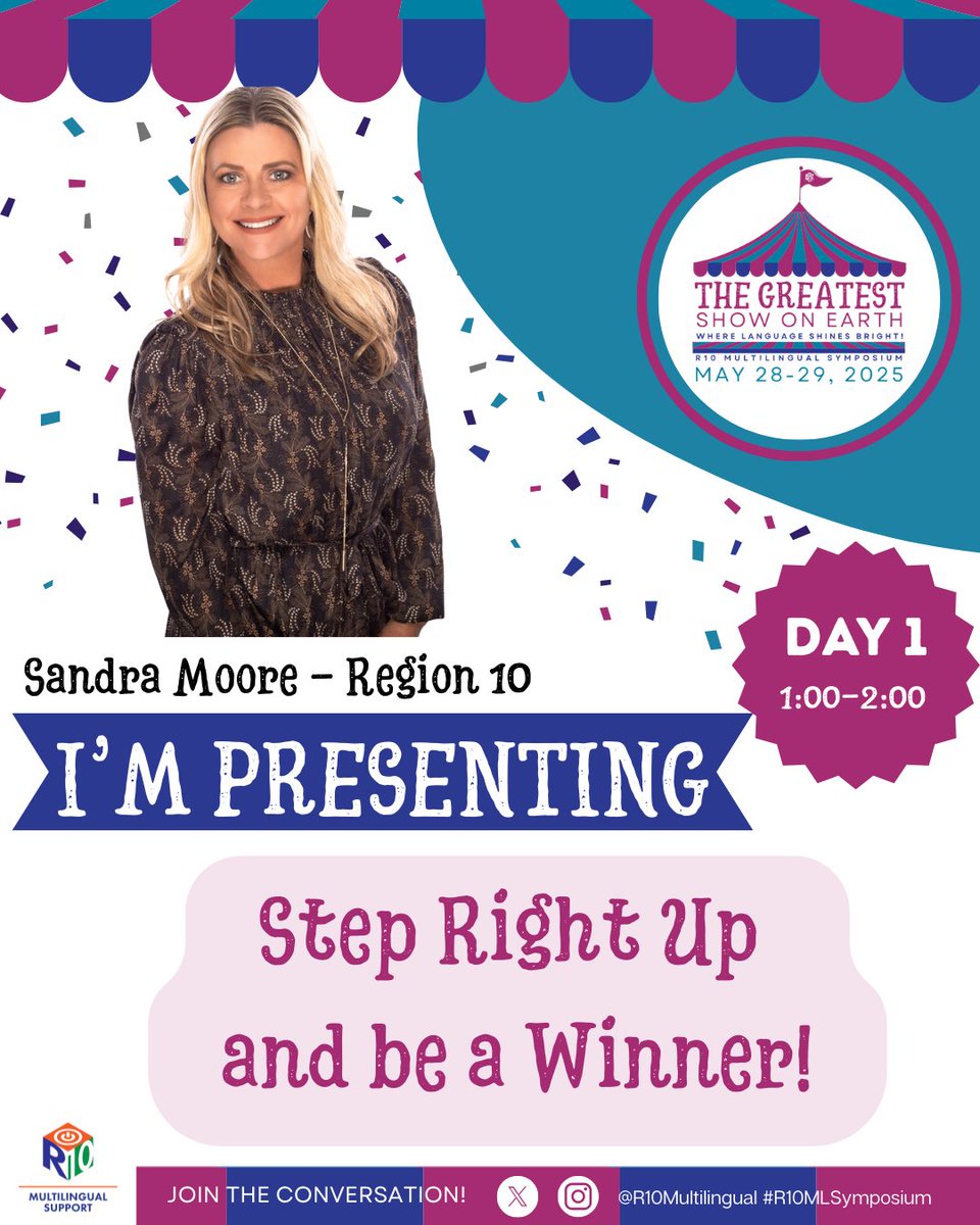Sandra Moore, Ed.D. (@sanmoo972) on Twitter photo I am SO EXCITED to present tomorrow at the Multilingual Symposium!!! <a href="/Region10ESC/">Region 10 ESC</a> I am SO EXCITED to present tomorrow at the Multilingual Symposium!!! <a href="/Region10ESC/">Region 10 ESC</a>