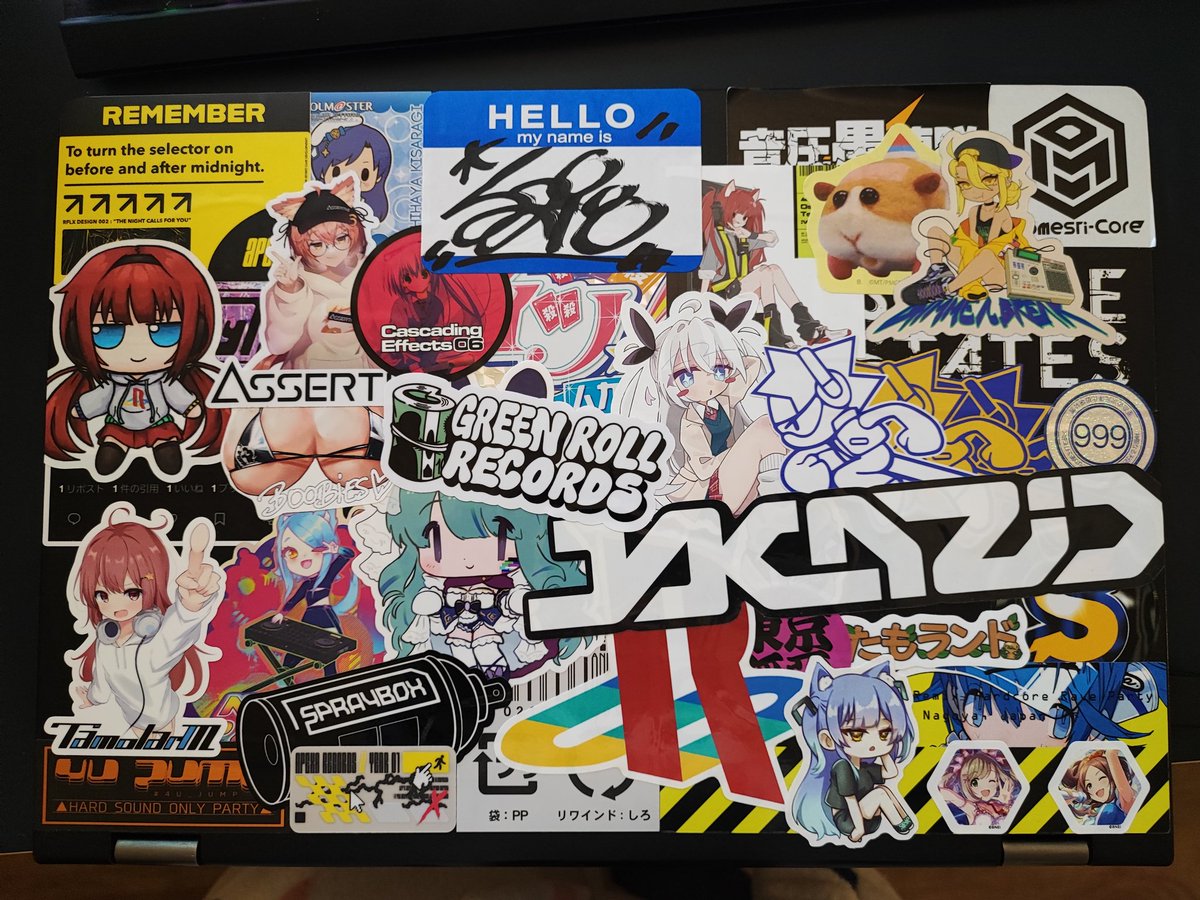 Finally finished stickering my laptop 😌 thank you to everyone who has contributed towards the collection 🫶🏻