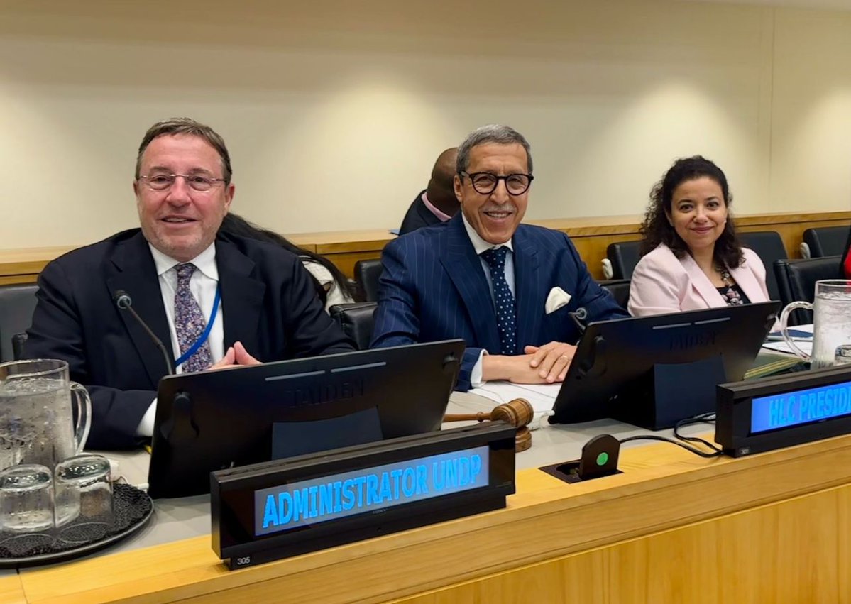 Morocco Mission to the UN-NY (@morocco_un) on Twitter photo Ambassador Hilale opened today the 22nd Session of the High-level Committee on South-South Cooperation, in his capacity of President on behalf of the African Group jointly with <a href="/ASteiner/">Achim Steiner</a> <a href="/UNDP/">UN Development</a> Administrator and <a href="/dimaalkhatib1/">Dima Al-Khatib</a> Director of the <a href="/UNOSSC/">UNOSSC</a>
#SouthSouth #SSC Ambassador Hilale opened today the 22nd Session of the High-level Committee on South-South Cooperation, in his capacity of President on behalf of the African Group jointly with <a href="/ASteiner/">Achim Steiner</a> <a href="/UNDP/">UN Development</a> Administrator and <a href="/dimaalkhatib1/">Dima Al-Khatib</a> Director of the <a href="/UNOSSC/">UNOSSC</a>
#SouthSouth #SSC