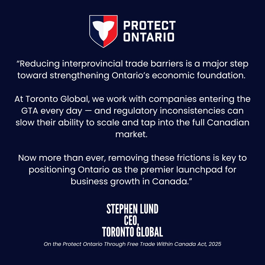 Victor Fedeli (@victorfedeli) on Twitter photo The Protect Ontario Through Free Trade Within Canada Act will cut costly and unnecessary red tape to help grow Ontario and Canadaās economies.
<a href="/Toronto_Global/">Toronto Global</a> offers insight on how this will affect business growth across our country: The Protect Ontario Through Free Trade Within Canada Act will cut costly and unnecessary red tape to help grow Ontario and Canadaās economies.
<a href="/Toronto_Global/">Toronto Global</a> offers insight on how this will affect business growth across our country: