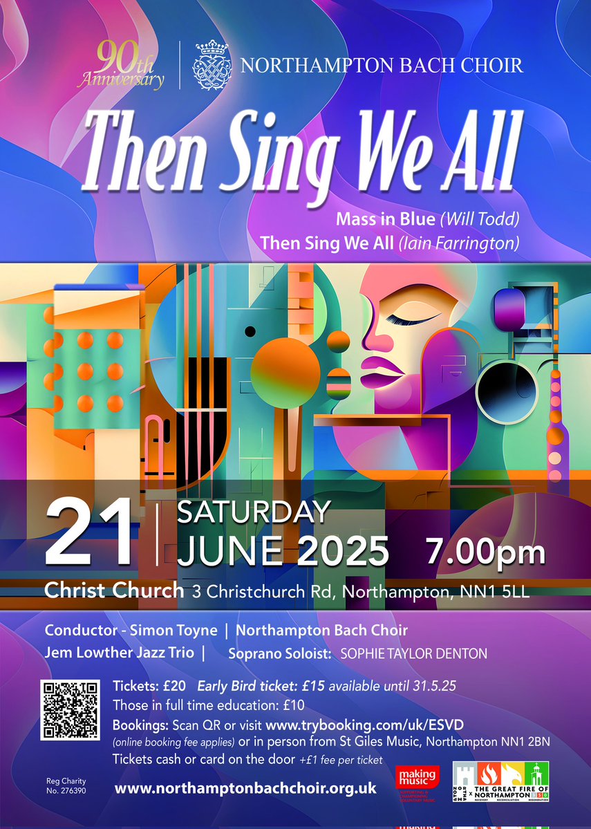 Northampton Bach Choir (@ntonbach) on Twitter photo Love #jazz ? Love #choral music ? Love #livemusic ? <a href="/sgtoyne/">Simon Toyne</a> conducts #NorthamptonBachChoir with the completely fabulous soprano <a href="/sophie_denton/">Sophie Taylor-Denton</a> and live drums, bass and piano.
Tickets include free programme - Early Bird prices end 31st May.
trybooking.com/uk/book/search… Love #jazz ? Love #choral music ? Love #livemusic ? <a href="/sgtoyne/">Simon Toyne</a> conducts #NorthamptonBachChoir with the completely fabulous soprano <a href="/sophie_denton/">Sophie Taylor-Denton</a> and live drums, bass and piano.
Tickets include free programme - Early Bird prices end 31st May.
trybooking.com/uk/book/search…