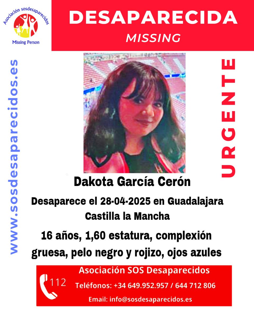 🆘 DESAPARECIDA
#sosdesaparecidos #Desaparecido #Missing #España #Guadalajara #CastillalaMancha
Fuente: sosdesaparecidos
Síguenos <a href="/sosdesaparecido/">ALERTA DESAPARECIDOS</a>