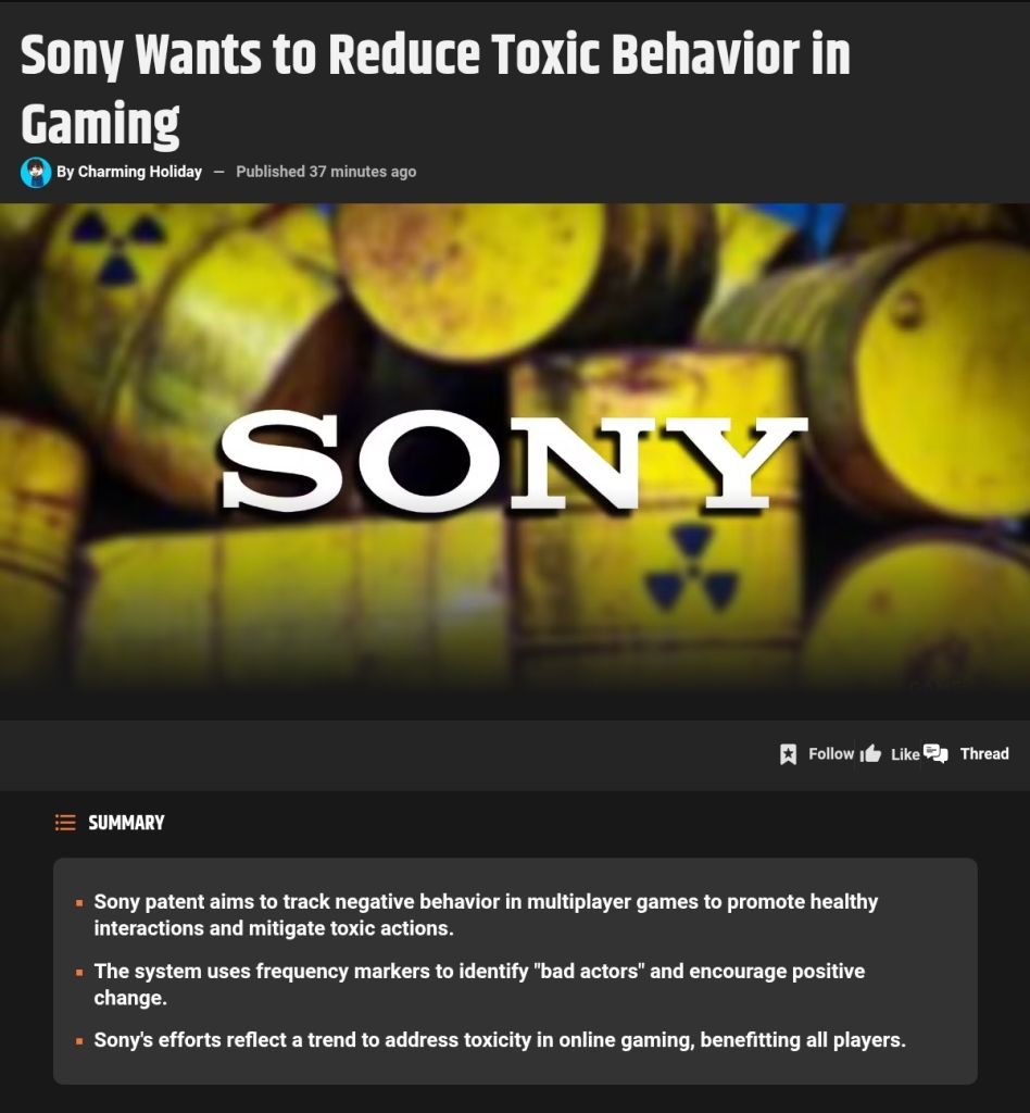 Pirat_Nation's tweet image. Sony patents system that profiles toxic players as chuds, limiting your usage:

Documents reveal it's a "bad actor" detection system. Essentially it creates a social point profile of the user of their behavior history and limits your online capabilities until you behave yourself.…