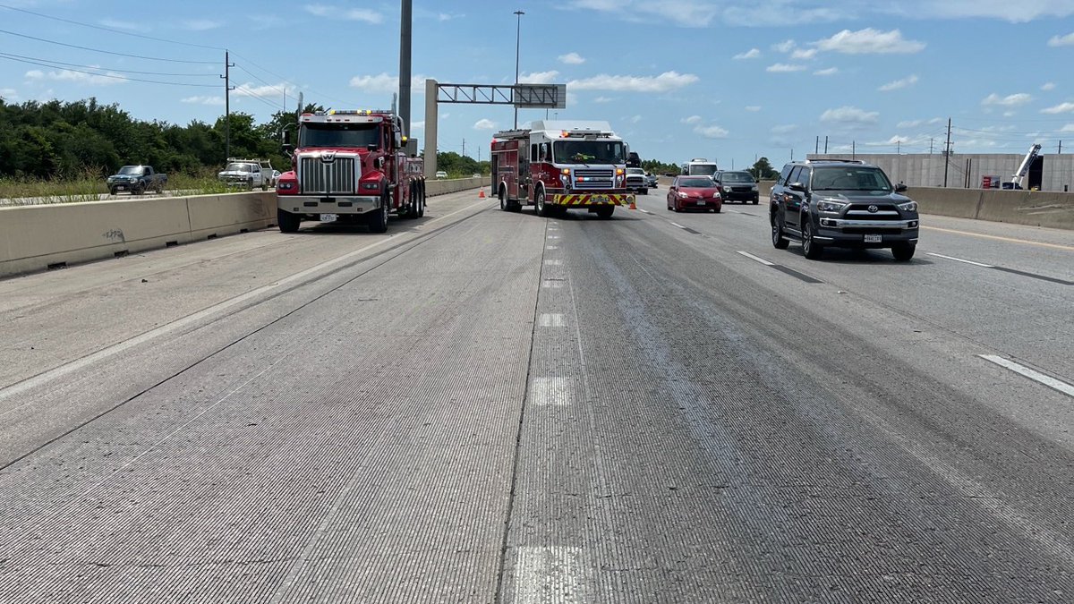 WEST HARRIS COUNTY: US 290 eastbound at Badtke multiple mainlanes blocked due to hazmat spill. TxDOT crews onscene assisting with cleanup.