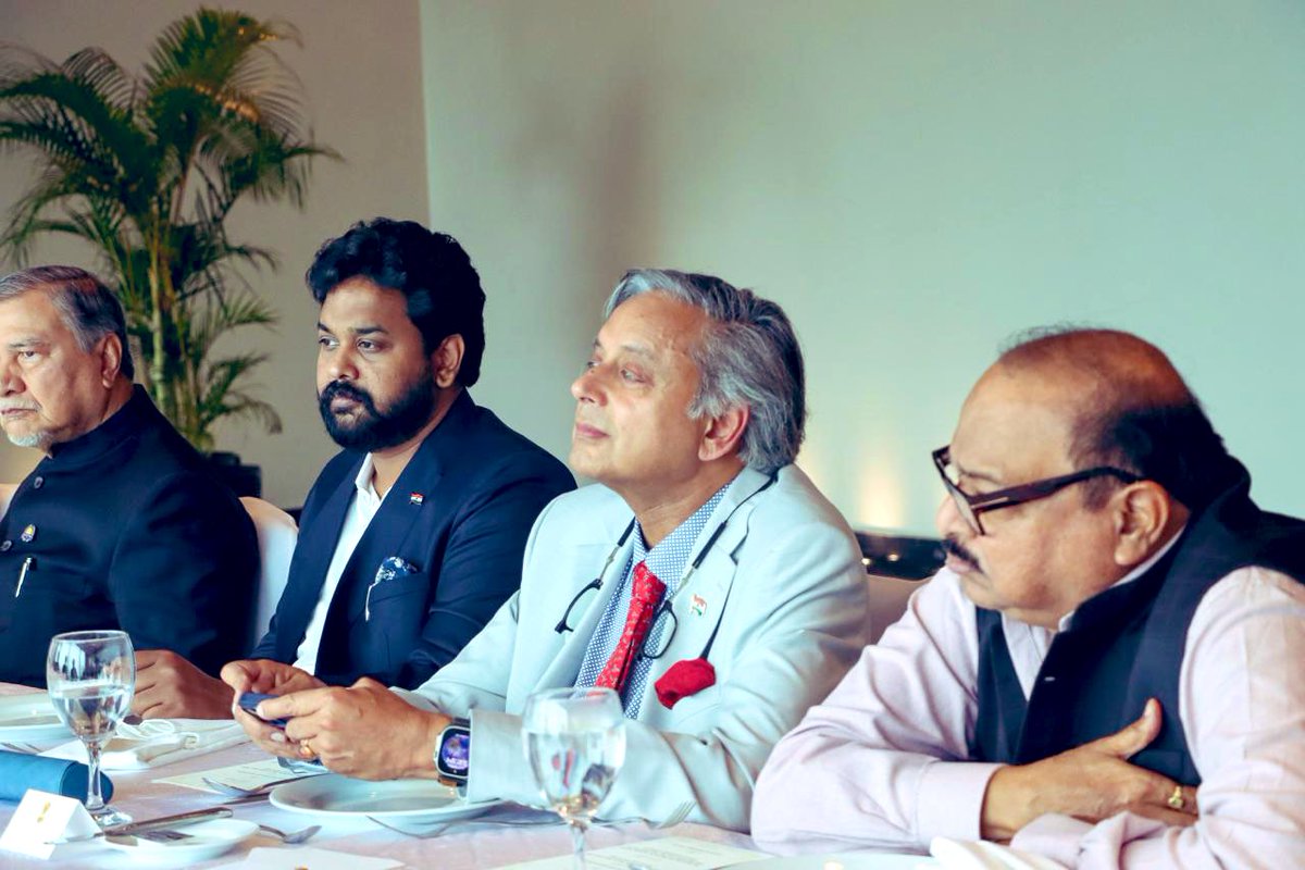 ShashiTharoor's tweet photo. Warm welcome to Panama today by our Ambassador, Dr. Sumit Seth, @doctorsumitseth and his excellent team. A substantial briefing and presentation followed. https://t.co/Ybv7Yg5Y8L