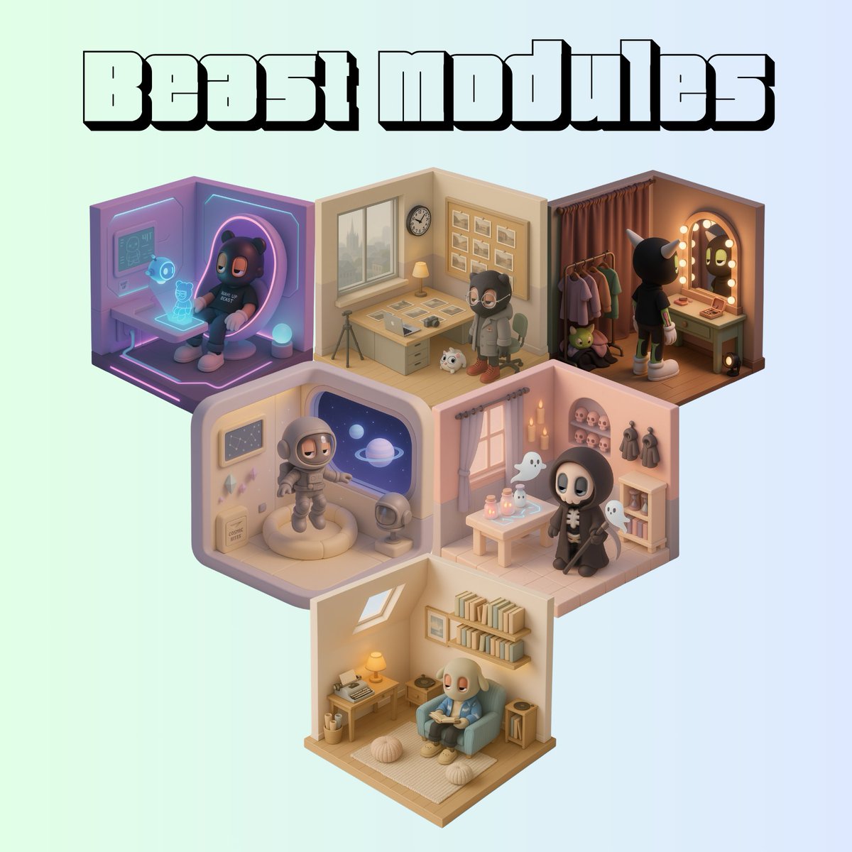 Early concept for Beast Modules: collectible diorama scenes that stack and snap together, each reflecting a unique Beast’s world..

<a href="/akidcalledbeast/">a KID called BEAST</a>