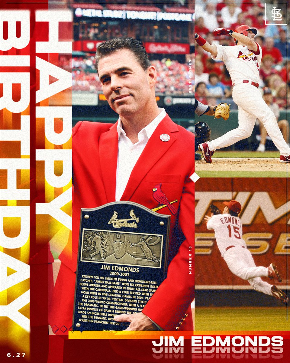Happy Birthday to Cardinals Hall of Fame outfielder Jim Edmonds!