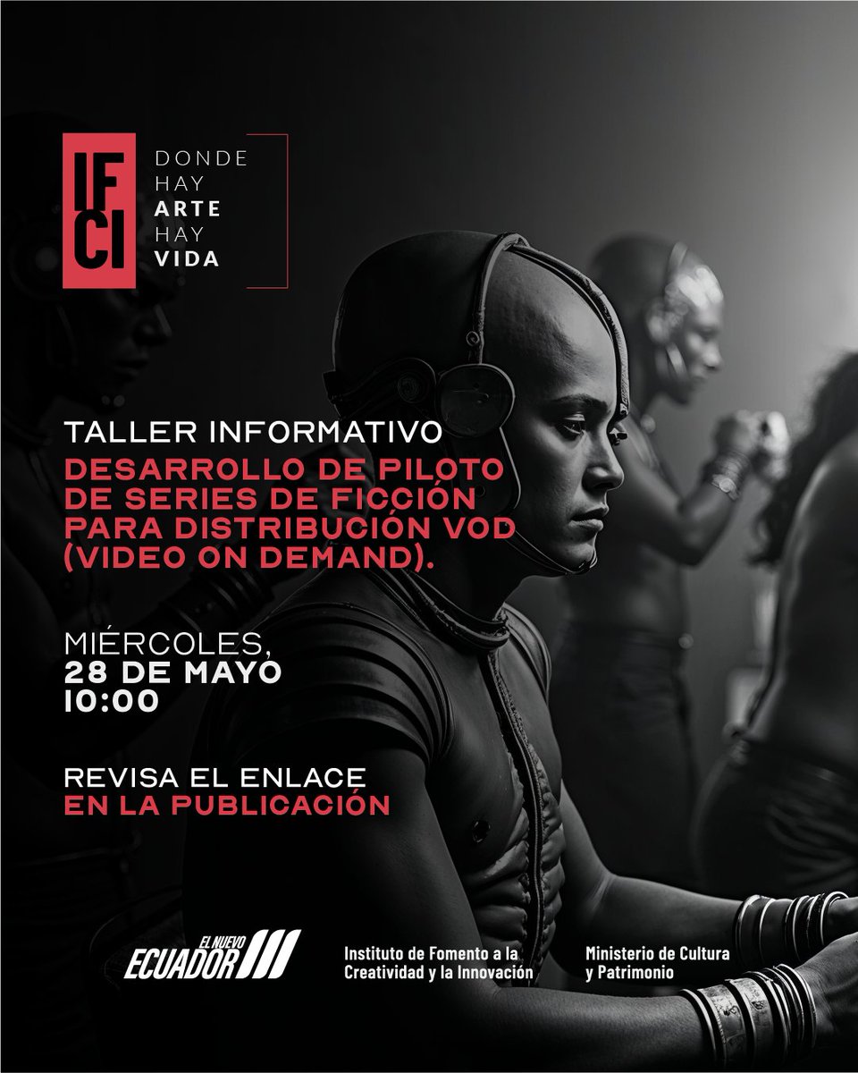 Taller informativo | Desarrollo de piloto de series de ficción para distribución VOD.
Conéctate y conoce los requisitos y lineamientos para desarrollar pilotos para VOD.
Martes, 28 de mayo de 2025
10h00
Zoom: zoom.us/j/93633987203
ID de reunión: 936 3398 7203
Código: tBJlfzrTZ