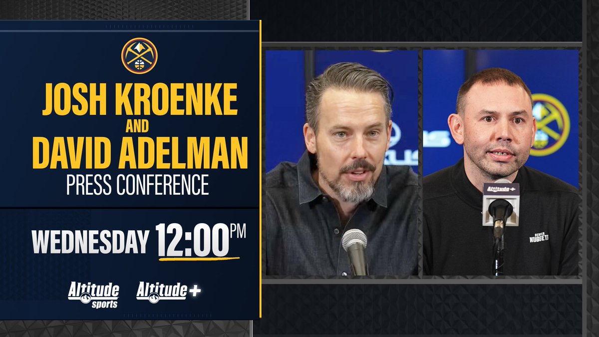 AltitudeTV (@altitudetv) on Twitter photo Hear from KSE Vice Chairman Josh Kroenke and <a href="/nuggets/">Denver Nuggets</a> head coach David Adelman tomorrow at noon! 👇 Hear from KSE Vice Chairman Josh Kroenke and <a href="/nuggets/">Denver Nuggets</a> head coach David Adelman tomorrow at noon! 👇
