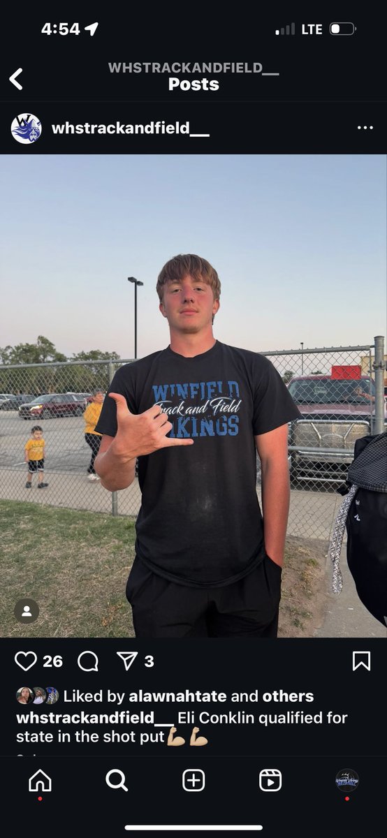 State Qualifier 

Eli Conklin 

Men’s Shot Put
46’ 9.45

State Event Time:
3:00pm Saturday May 31st