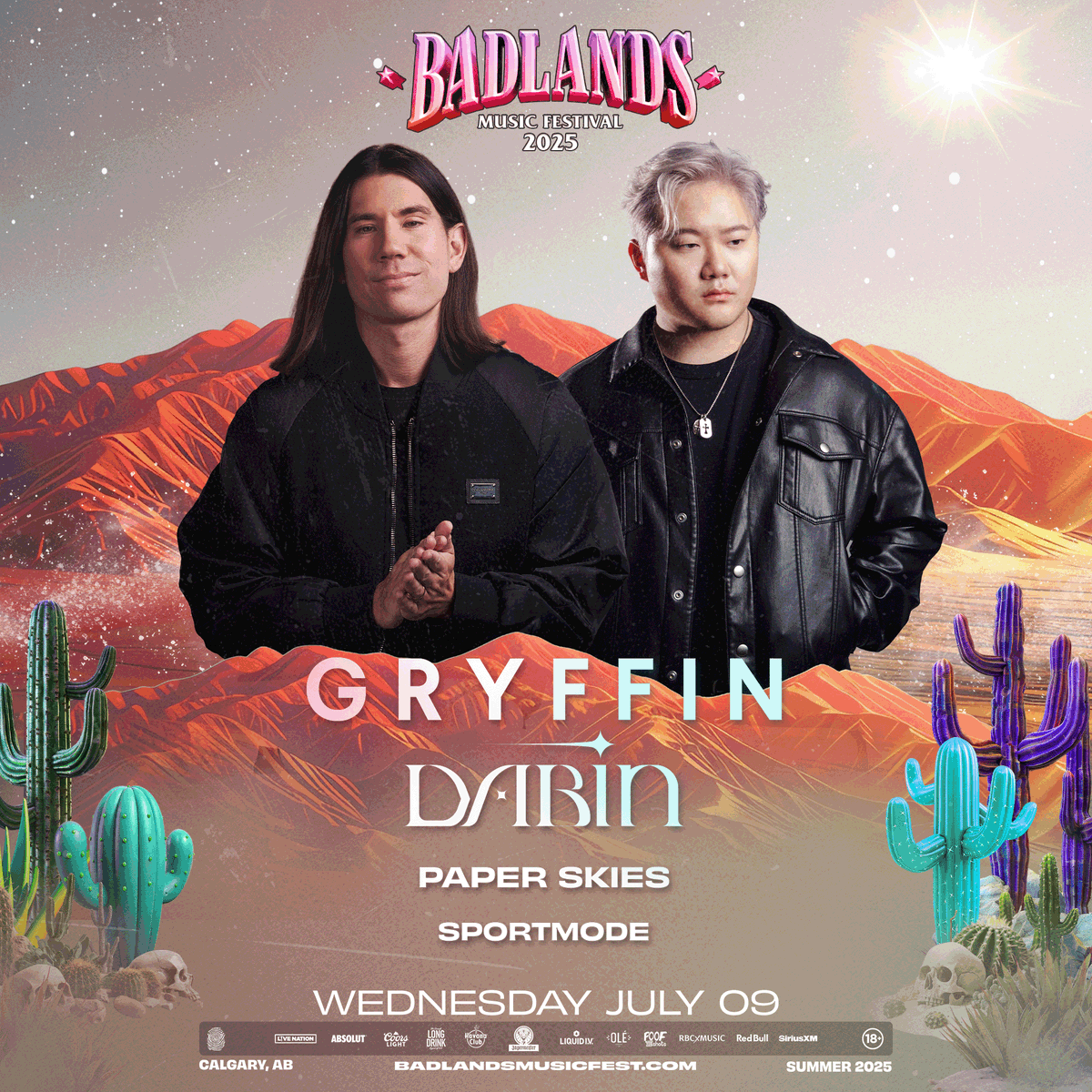 CALGARY! Stoked to see you guys at Badlands Music Fest on July 9th. Tickets: badlandsmusicfest.com