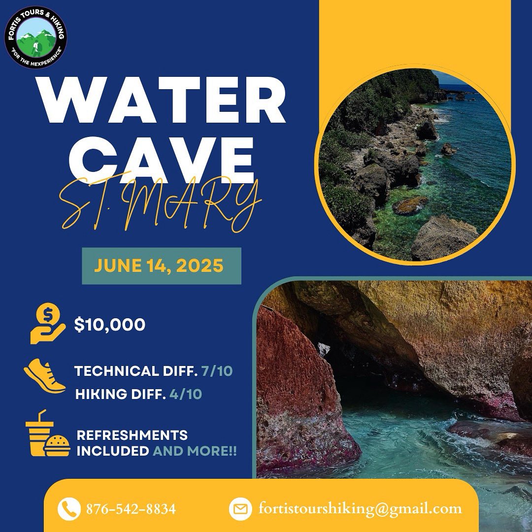 fortistours's tweet photo. 🌊🥾 New Hike Alert! 🥾🌊
We’re heading to Watercave, St. Mary – where adventure meets hidden beauty! 💦🗺️ Get ready to explore caves, splash, and experience the thrill of the outdoors. https://t.co/aXy3exs8h0