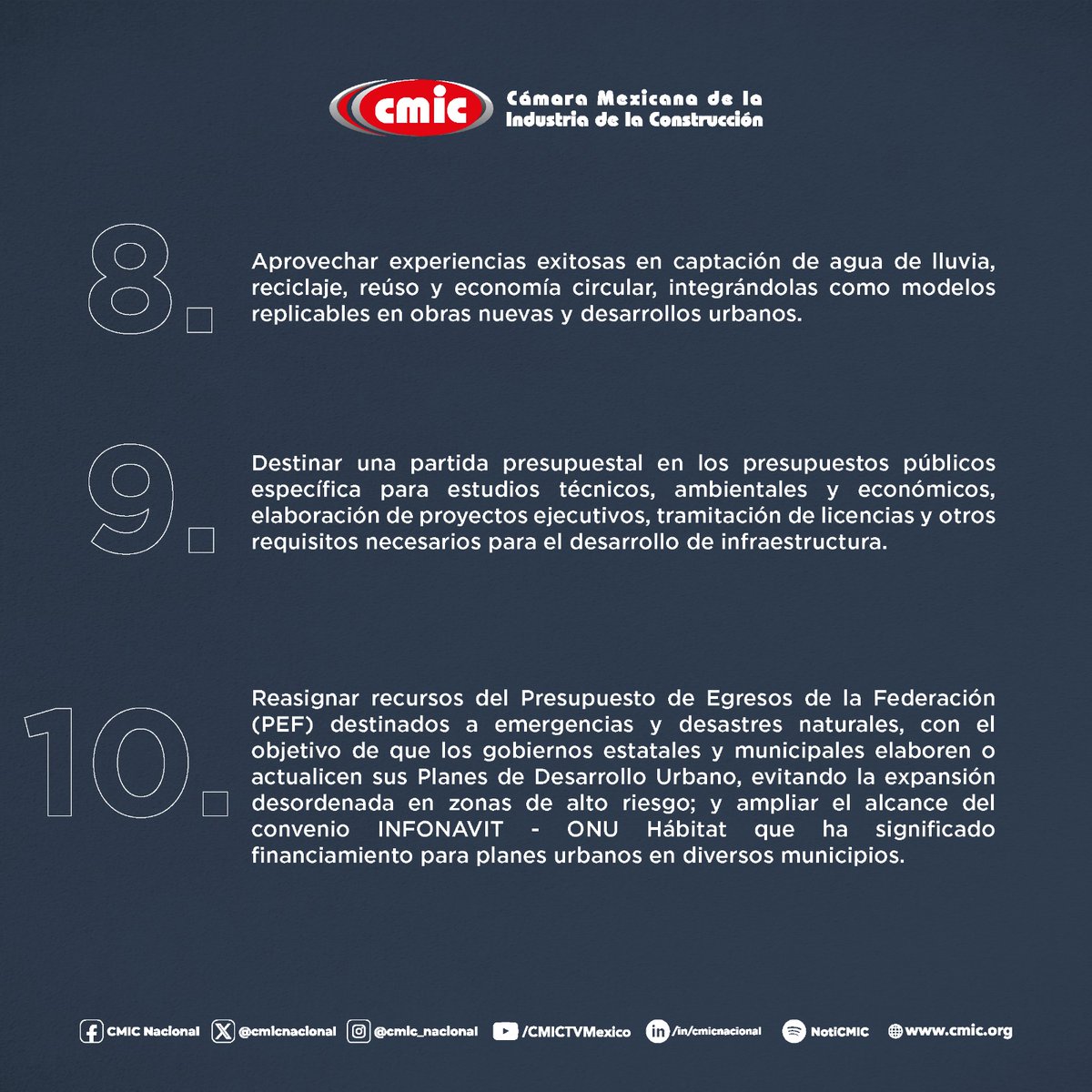 cmicnacional's tweet photo. Decálogo CMIC: Estructura Sustentable e influyente para el Desarrollo Sostenible https://t.co/62xhvkQRWP