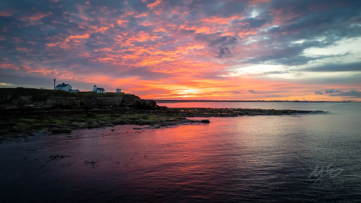 Sunset this evening over Seaton Sluice #Northumberland.