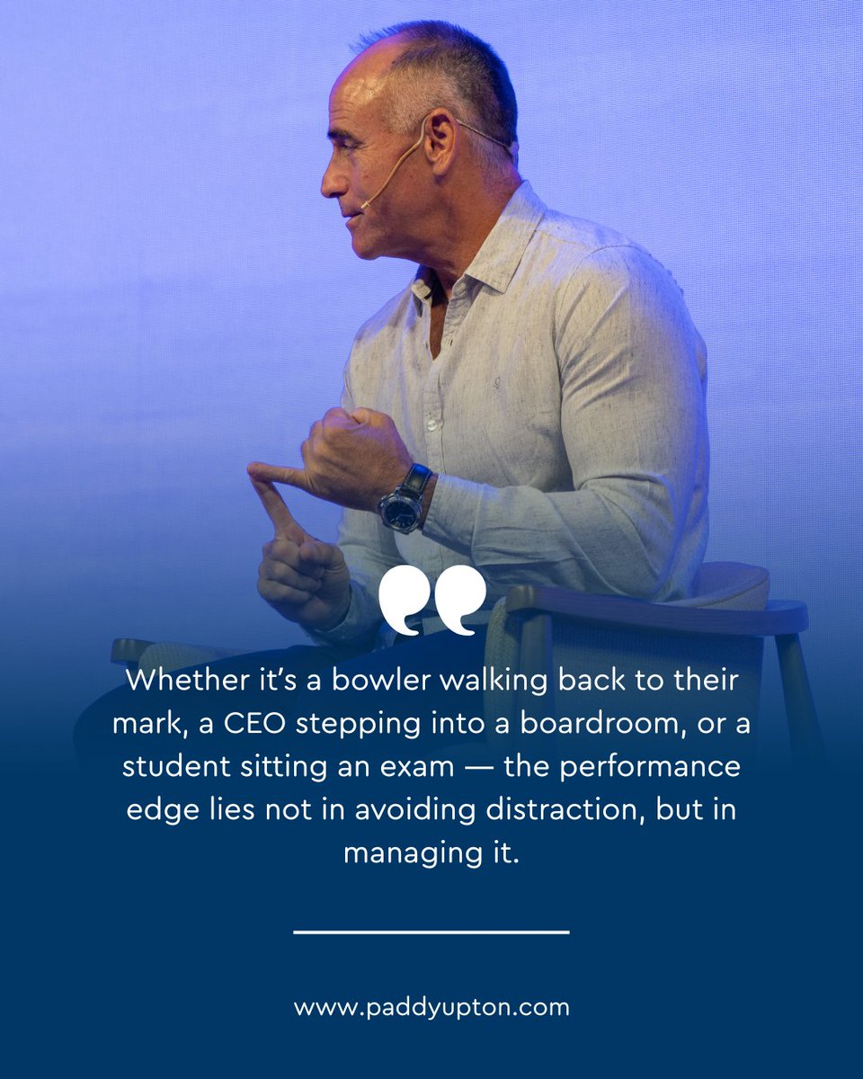 Many think top performers have some secret mental toughness. But what I’ve seen is more relatable — they get distracted too. They just recover focus faster.
That’s not toughness. That’s distraction management.
And it’s something you can train. paddyupton.com/2025/05/27/why…

#PaddyUpton