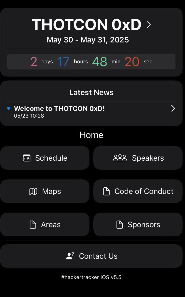 We’re in Hacker Tracker for your schedule needs. Find it in an App Store near you. #thotcon
