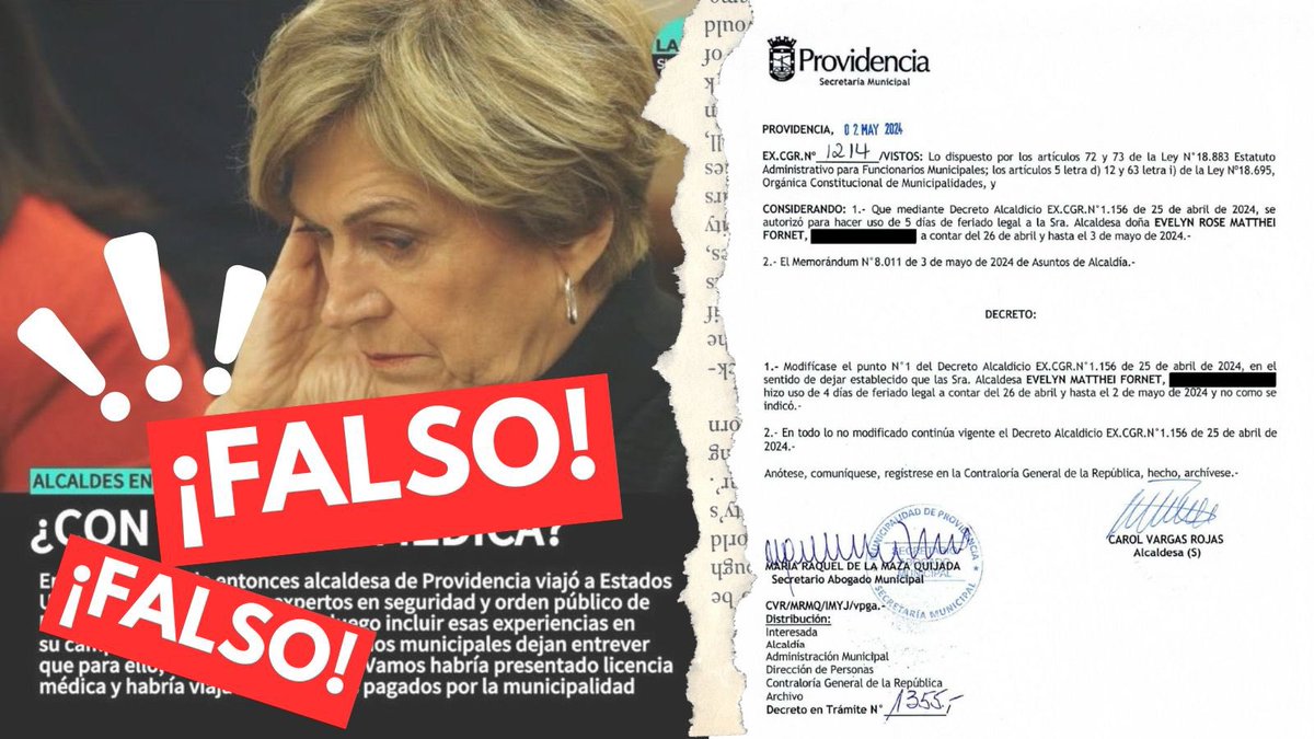 Para que se dejen de mentir. La Alcaldesa fue con feriado legal. Ayúdame a difundir para que los mala leche no sigan esparciendo mentiras. RT
