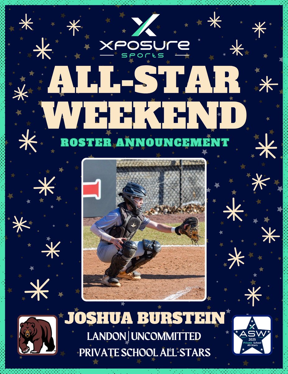 ⭐️⚾️𝟐𝟎𝟐𝟓 𝐀𝐋𝐋-𝐒𝐓𝐀𝐑 𝐖𝐄𝐄𝐊𝐄𝐍𝐃⚾️⭐️

🚨 𝑹𝑶𝑺𝑻𝑬𝑹 𝑨𝑵𝑵𝑶𝑼𝑵𝑪𝑬𝑴𝑬𝑵𝑻 🚨

We would like to welcome 𝑱𝒐𝒔𝒉𝒖𝒂 𝑩𝒖𝒓𝒔𝒕𝒆𝒊𝒏 from Landon to this year's All-Star Weekend! 👊

📅 𝗠𝗮𝘆 𝟯𝟭𝘀𝘁 - 𝗝𝘂𝗻𝗲 𝟭𝘀𝘁
🏟️ 𝗛𝗮𝗿𝗳𝗼𝗿𝗱 𝗖𝗖

<a href="/XposureBSB/">Xposure Sports Baseball</a> |