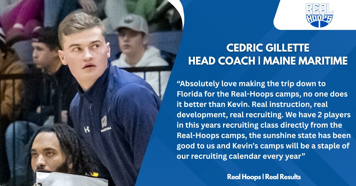 Realhoops (@realhoops_fl) on Twitter photo Hear what <a href="/Cedric_Gillette/">Cedric Gillette</a>, Head Coach <a href="/MainemaritimeMB/">Maine Maritime Menās Basketball</a> has to say about attending Real-Hoopsā The Connection camps.
Donāt miss out on this opportunity to connect with college coaches.
#realresults #realhoops #college #collegerecruiting Hear what <a href="/Cedric_Gillette/">Cedric Gillette</a>, Head Coach <a href="/MainemaritimeMB/">Maine Maritime Menās Basketball</a> has to say about attending Real-Hoopsā The Connection camps.
Donāt miss out on this opportunity to connect with college coaches.
#realresults #realhoops #college #collegerecruiting