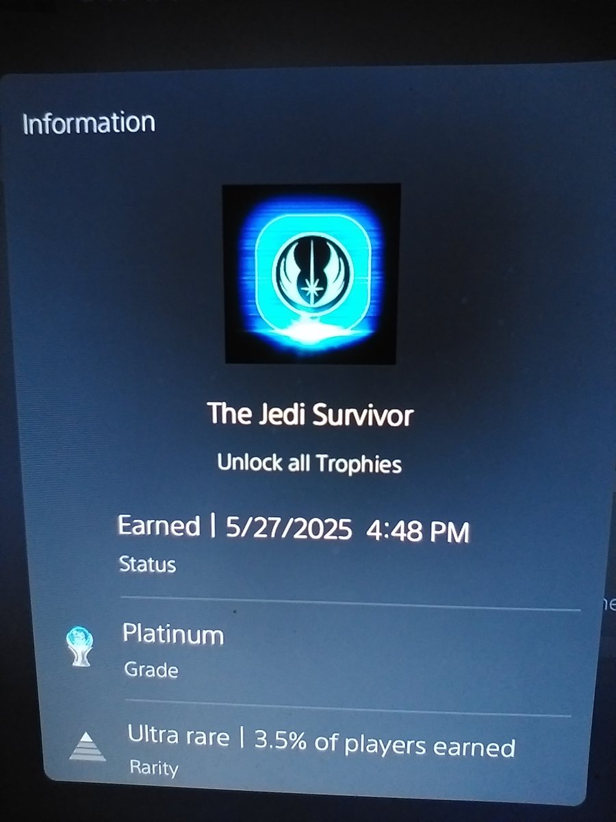 Rottz112's tweet photo. I have brought PEACE, FREEDOM, JUSTICE and a PLATINUM TROPHY to my new Empire!
#DeadInside
#TiredAsHell
#JediSurvivor https://t.co/Bebq93gnOg