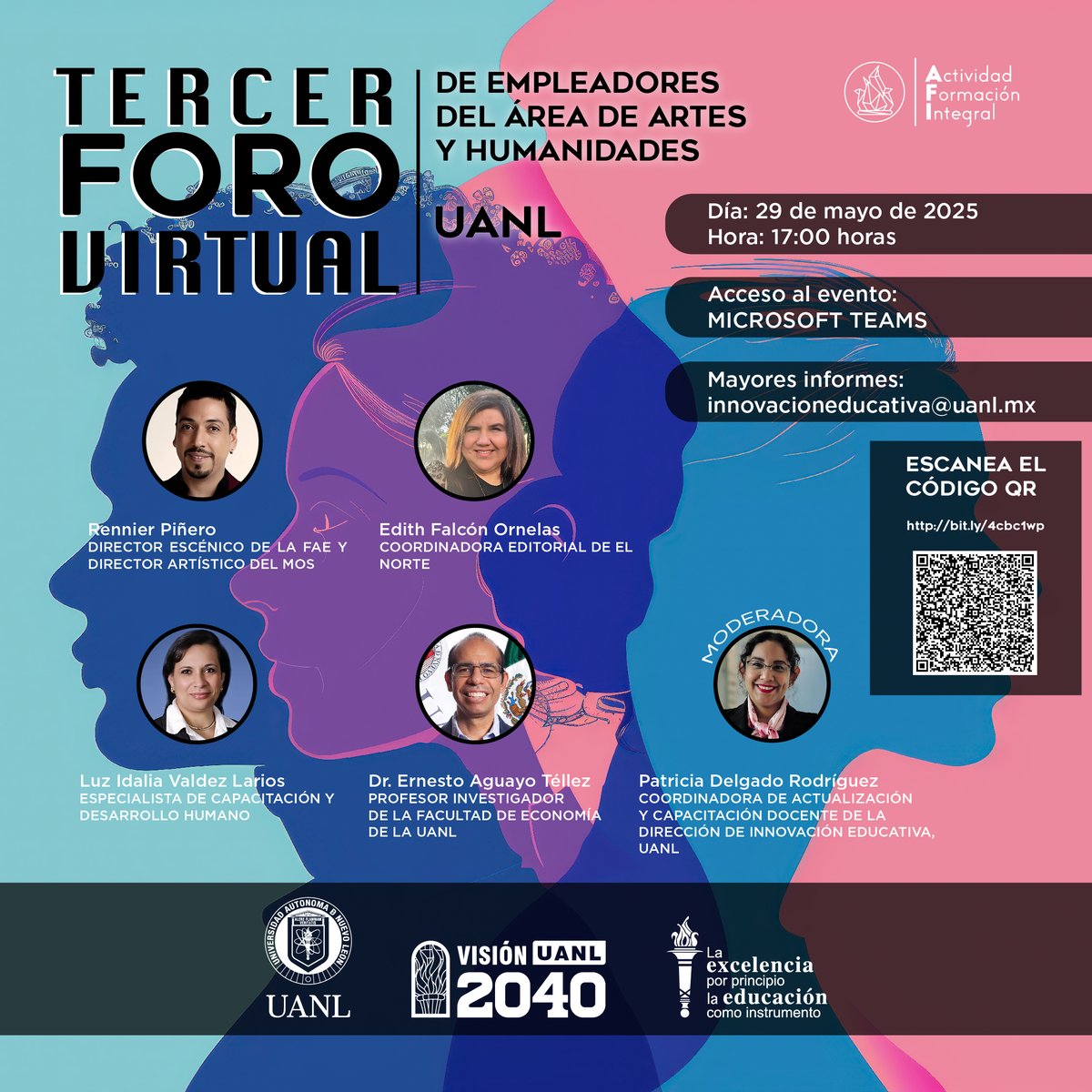 uanl's tweet photo. ¡Mira este #EventoAFI! El Tercer Foro Virtual de Empleadores del Área de Artes y Humanidades 👩💼👨💼💻 te trae información valiosa para tu incursión dentro de estos sectores. Conéctate y estarás mejor preparado para tu futuro.
Acceso al evento 👉 https://t.co/yDDHbgXf8B https://t.co/tuyBSzBd7A