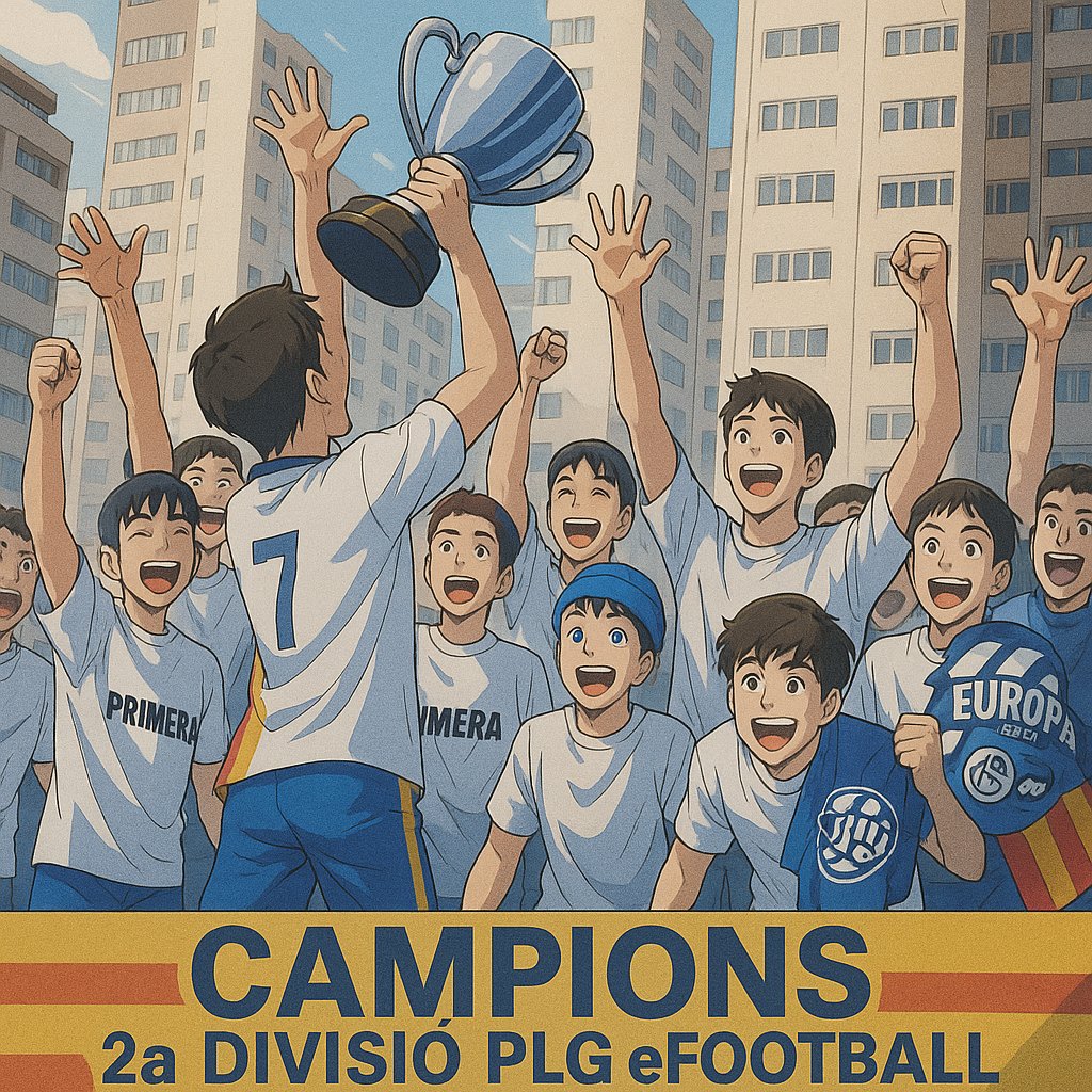 CE Europa eSports (@europaesports) on Twitter photo 🎮 Som CAMPIONS a <a href="/PLGeFootBall/">PLG efootball</a>!
➡️ Ens emportem la Segona Divisió de la competició, després de competir mà a mà amb <a href="/Monta_Club/">Monta Club</a> pel títol. Som de Primera! 🏆
➡️ Segon titol de la temporada i segona alegria escapulada en aquest 2025! 💙 🎮 Som CAMPIONS a <a href="/PLGeFootBall/">PLG efootball</a>!
➡️ Ens emportem la Segona Divisió de la competició, després de competir mà a mà amb <a href="/Monta_Club/">Monta Club</a> pel títol. Som de Primera! 🏆
➡️ Segon titol de la temporada i segona alegria escapulada en aquest 2025! 💙