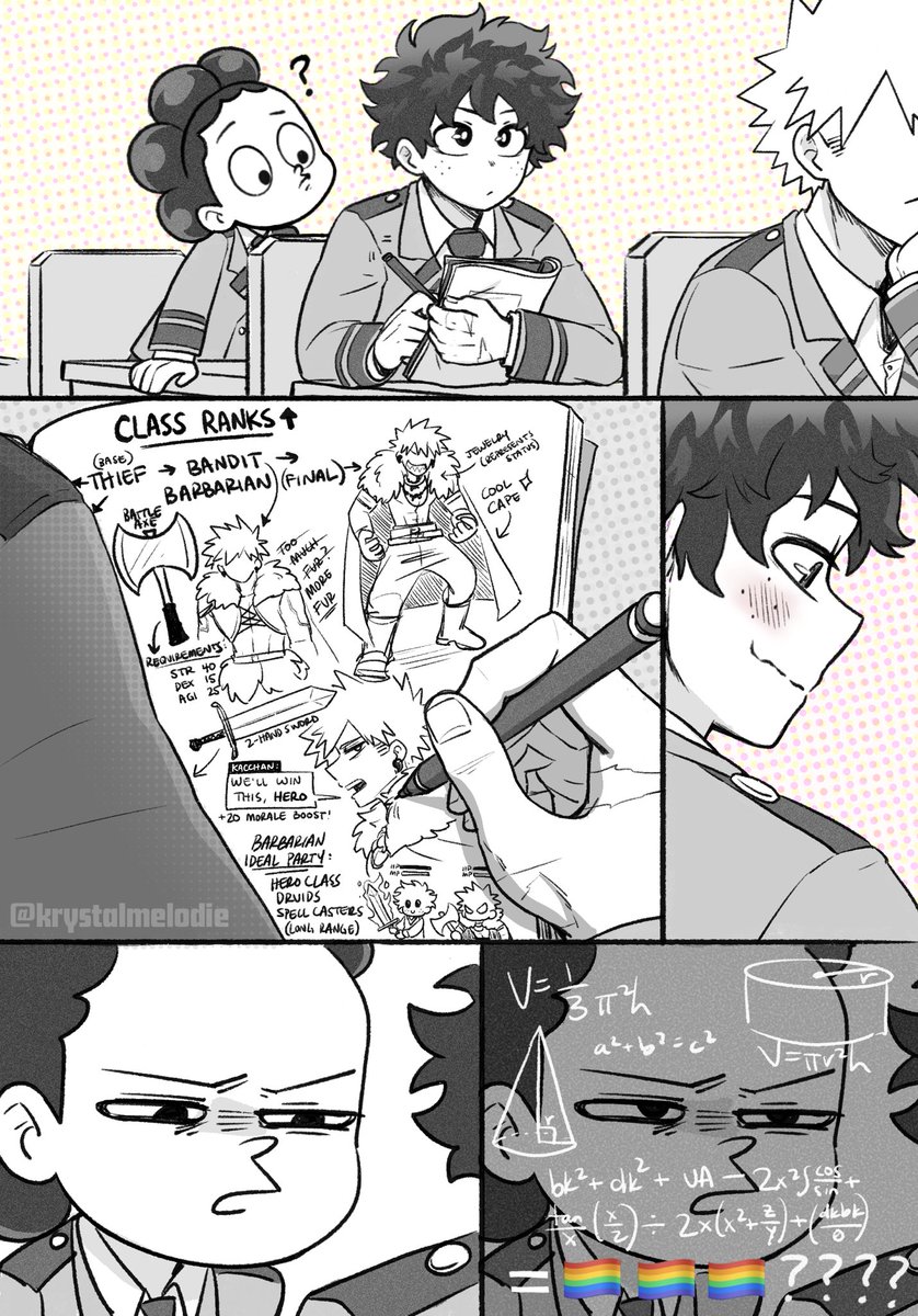 Silly classroom doodles that could mean nothing ✏️🤨 #bkdk #bakudeku