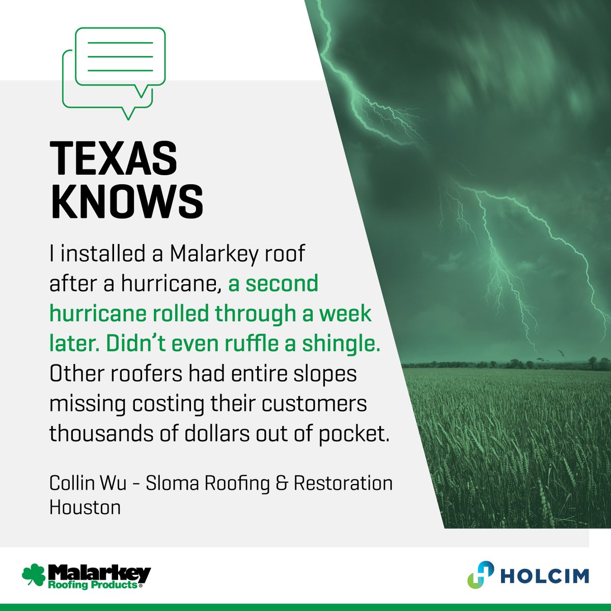 Thank you for trusting us to protect your customers' homes when it matters most! 🛡️🏡 We're proud to hear that our shingles held up to the ultimate test, while others weren't so lucky.

Thank you for providing this amazing testament to the strength and durability of our shingles!