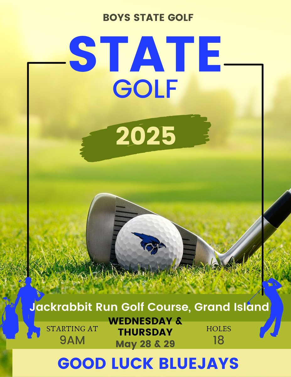 Good luck Cooper at state golf tomorrow and Thursday! #piercebluejays