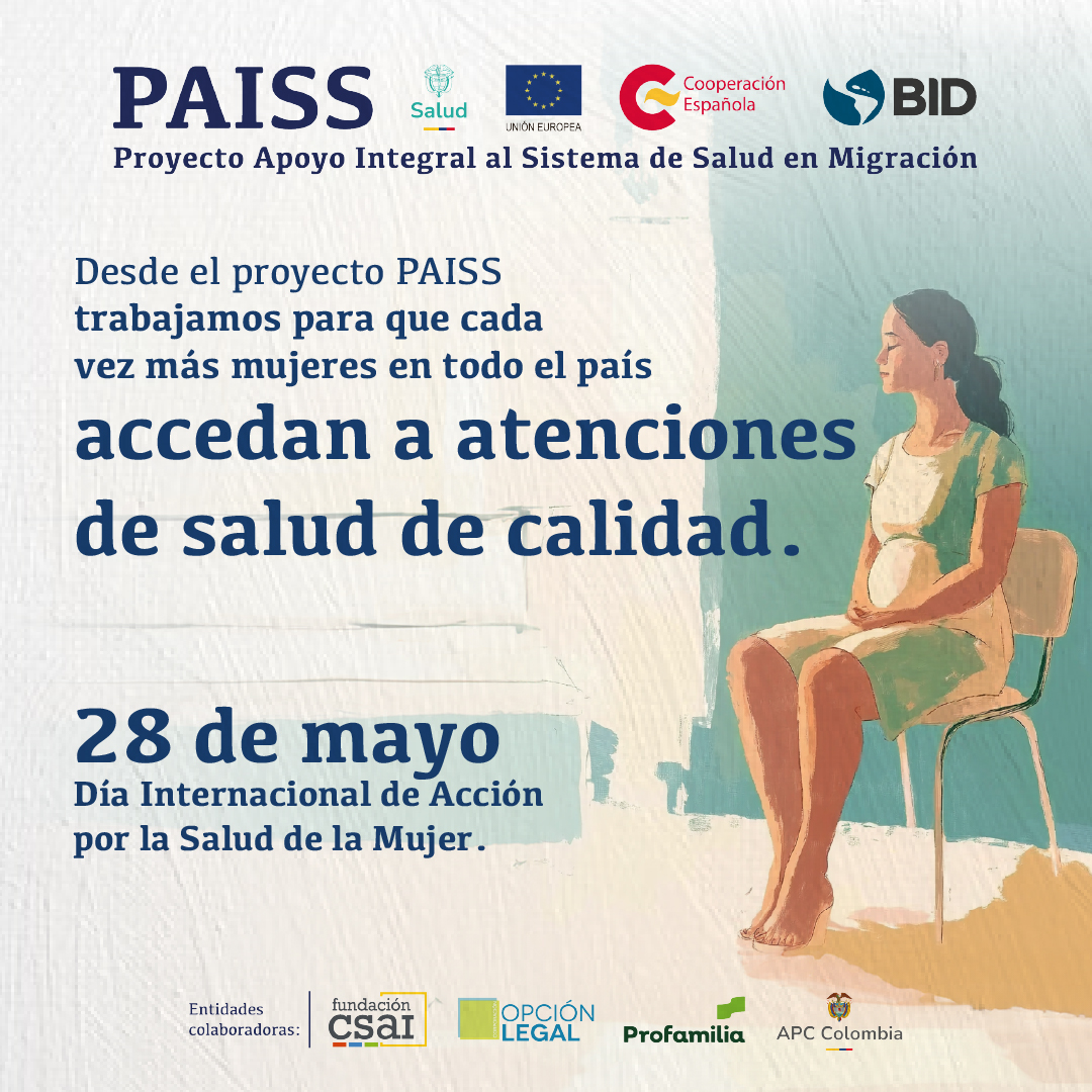 Desde #PAISSaludYMigración trabajamos para que las mujeres ♀️ en todo el país accedan a servicios de salud de calidad, seguros y oportunos, de acuerdo con sus necesidades y contextos. En este #28M recordamos: ¡es su derecho!.
#PAISSaludyMigración es un proyecto liderado por