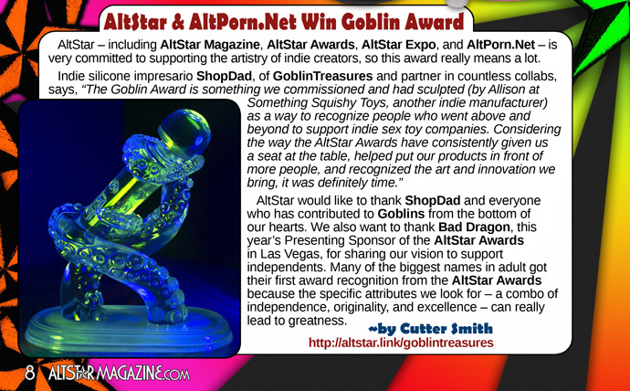 AltPornNet (@altpornnet) on Twitter photo AltStar & AltPorn.Net Win Goblin Award
See the Post ► altporn.net/news/2025/05/2…
Featuring: <a href="/ShopDad2/">ShopDad</a> <a href="/AltStarMag/">AltStarMag</a> <a href="/ZinetasticZines/">Zinetastic</a> AltStar & AltPorn.Net Win Goblin Award
See the Post ► altporn.net/news/2025/05/2…
Featuring: <a href="/ShopDad2/">ShopDad</a> <a href="/AltStarMag/">AltStarMag</a> <a href="/ZinetasticZines/">Zinetastic</a>