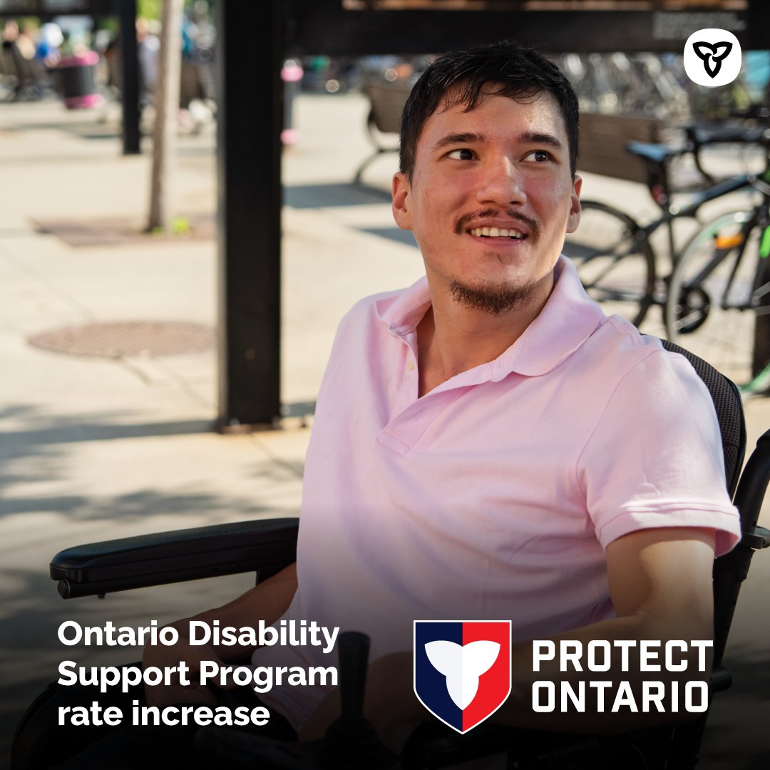 ONSocialService's tweet image. This July, ODSP rates are going up by 2.8% to better support people with disabilities. This marks a 20% increase since September 2022!

Protecting Ontarians starts with safeguarding our most vulnerable.  

Learn more at: ontario.ca/ODSP
 
#ODSP #RateIncrease