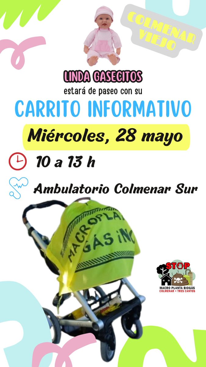 stopbiogas3CV's tweet photo. 📢 Atención vecinos y vecinas de #ColmenarViejo‼️

A falta de mesas informativas aprobadas por nuestro Ayuntamiento, sacamos a pasear nuestro #CarritoInformativo 🚶‍♀️🚶‍♂️

🛒 Allí podrás encontrar materiales de apoyo y papeletas solidarias.

#StopBiogás3CV #LindaGasecitosEnRuta https://t.co/flx39n9bNo